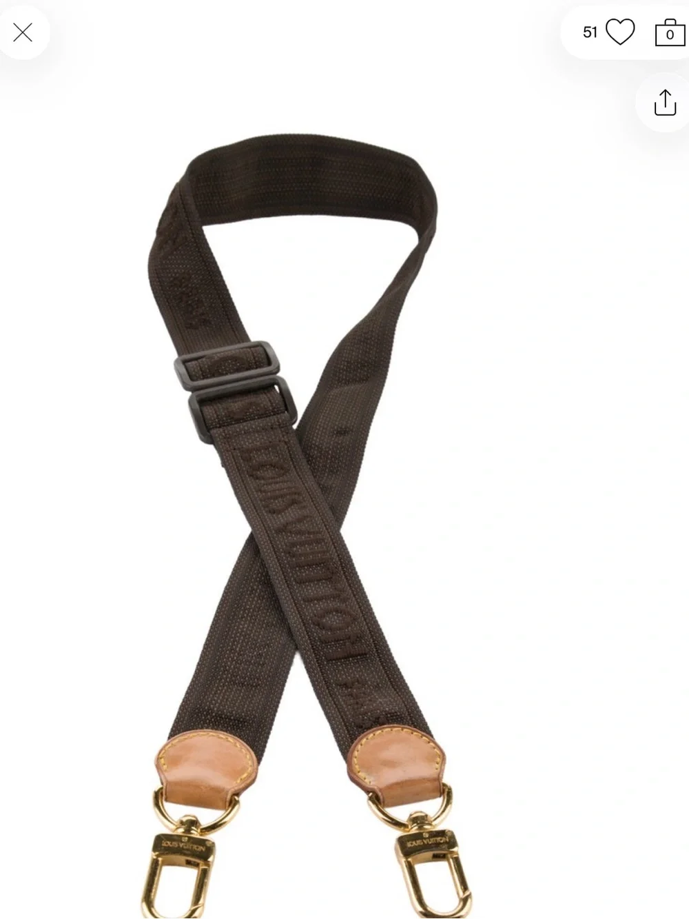 Louis Vuitton Adjustable Shoulder Strap – Brown Nylon & Vachetta Leather | 43”
